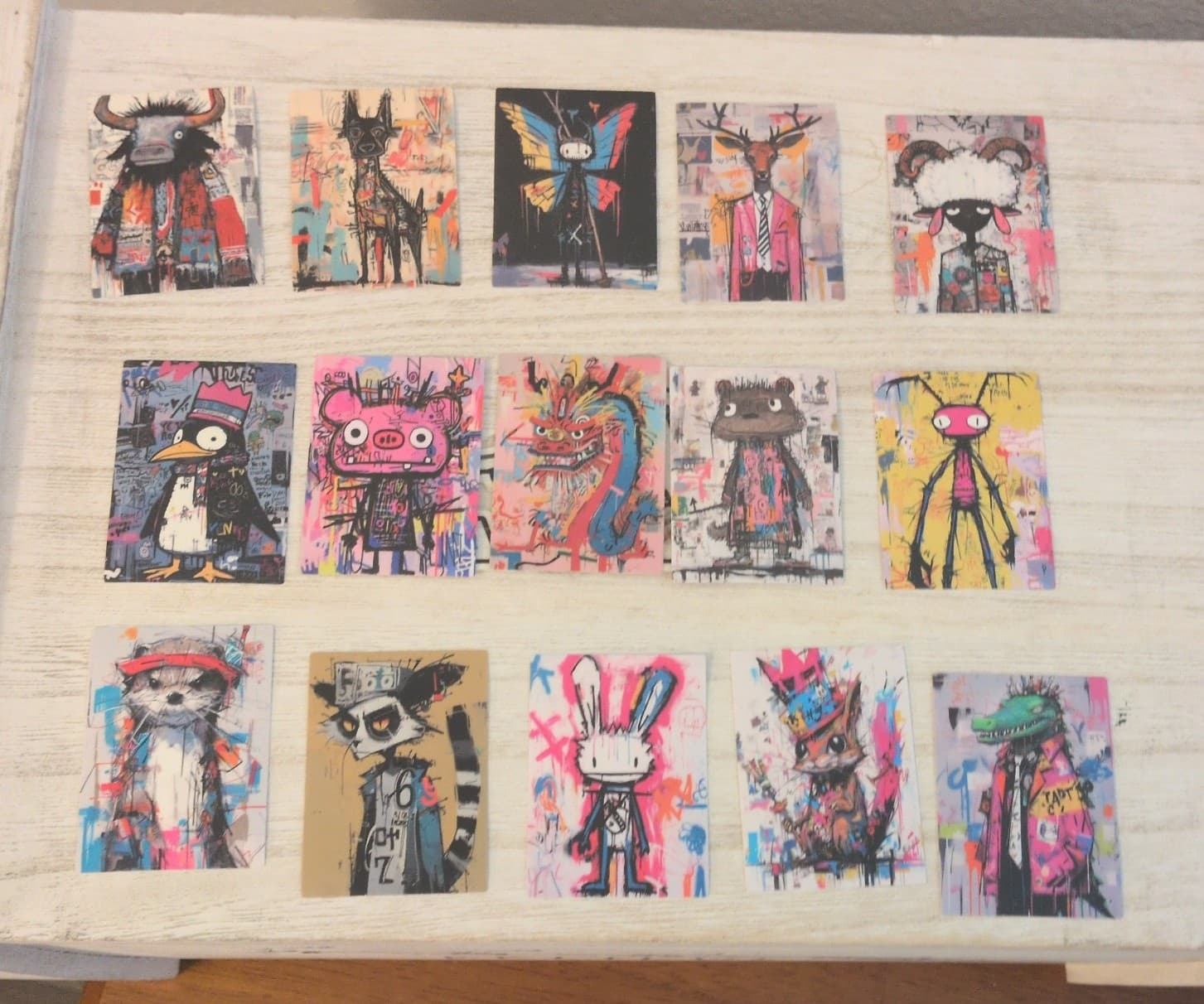 Colorful Animal Art Print Stickers 15 pack - Image 1