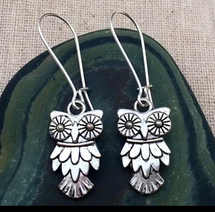 Silver Owl Dangle Earrings hold for cinny ! - Thumbnail 6