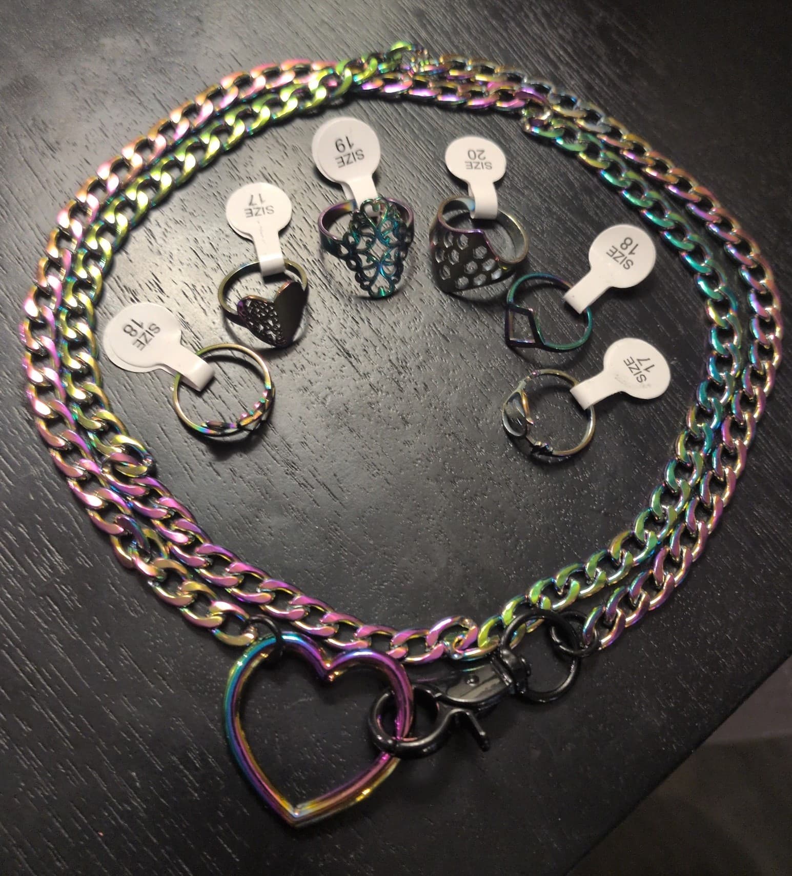 Hot topic Rainbow Chain Necklace and Ring Set - Thumbnail 2