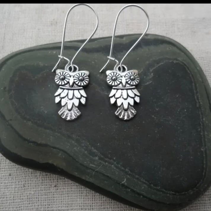 Silver Owl Dangle Earrings hold for cinny ! - Thumbnail 4