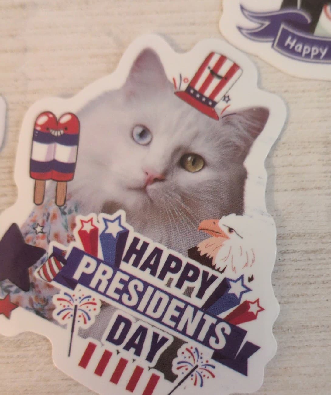 Patriotic Cat Stickers - Red, White & Blue - Thumbnail 4