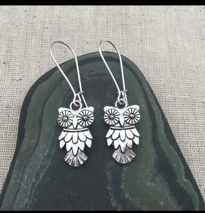 Silver Owl Dangle Earrings hold for cinny ! - Thumbnail 7