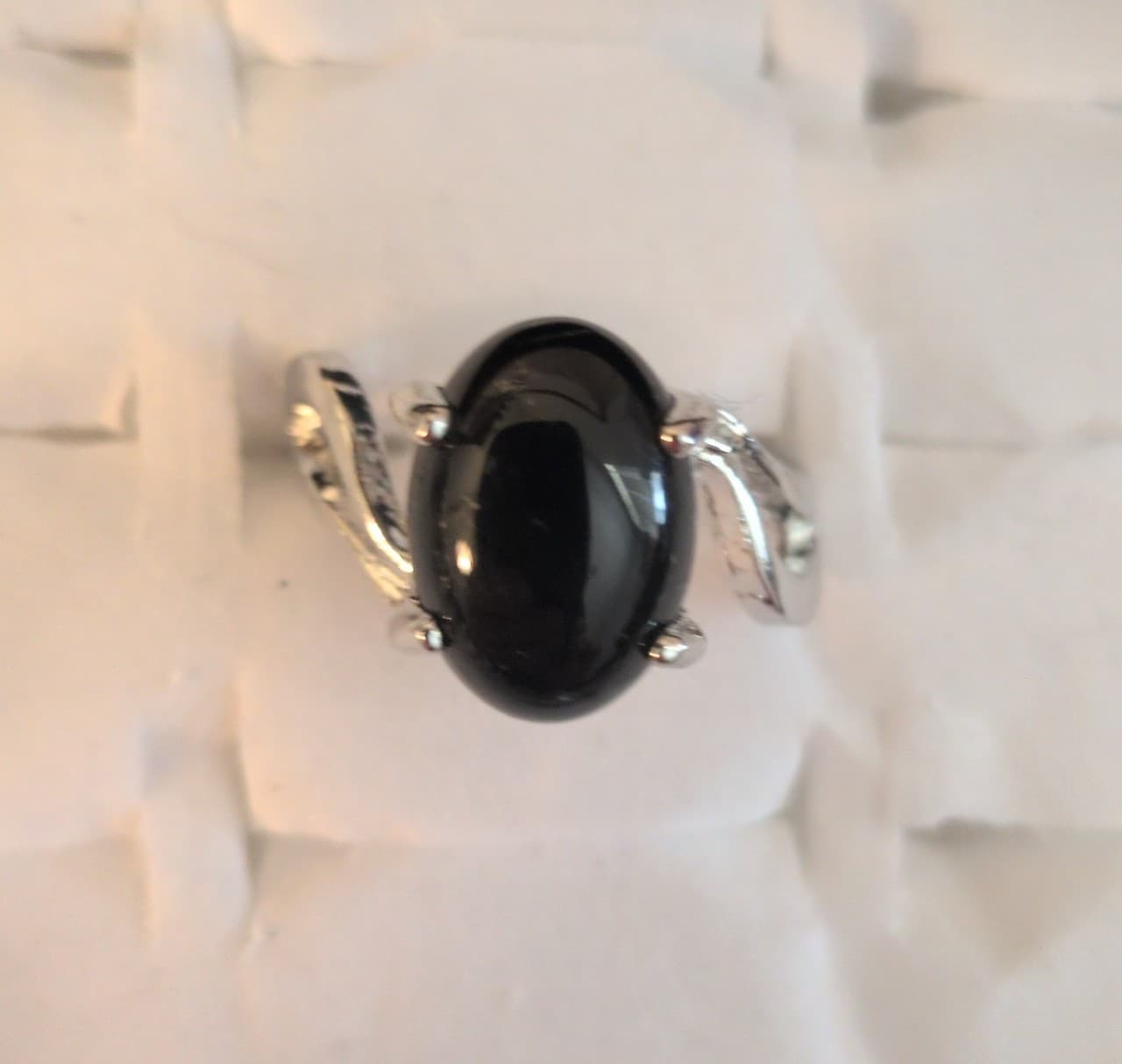 Elegant Black and Silver Women's Ring - Thumbnail 3