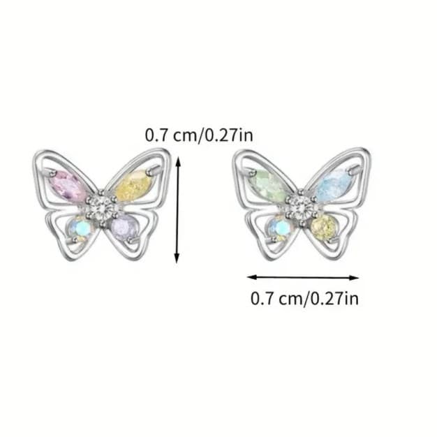 Elegant Silver Butterfly Earrings - Thumbnail 5