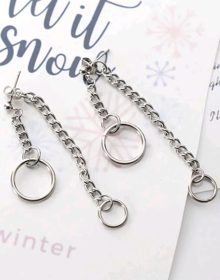 Hot topic Elegant Silver Chain Drop Earrings - Thumbnail 3