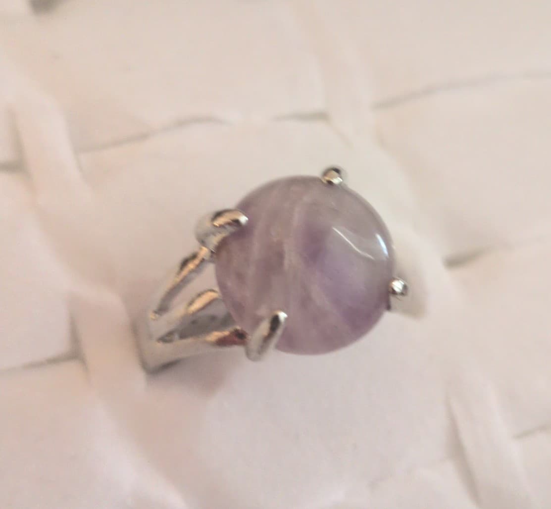 Elegant Silver and Purple Women's Ring - Thumbnail 2