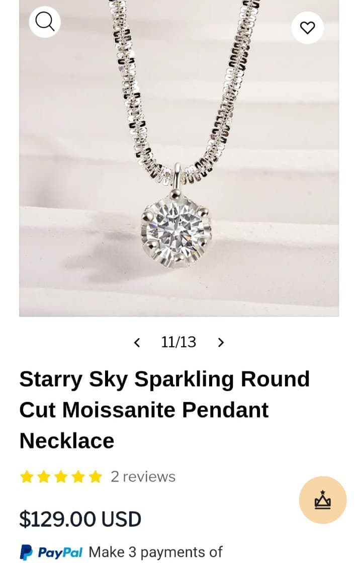 Sterling Silver Moissanite Pendant Necklace with gra certificate - Thumbnail 7