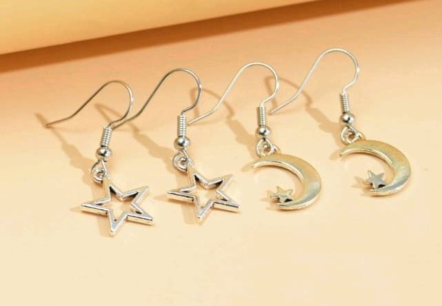Hot Topic Silver Celestial Dangle Earrings Set - Thumbnail 2
