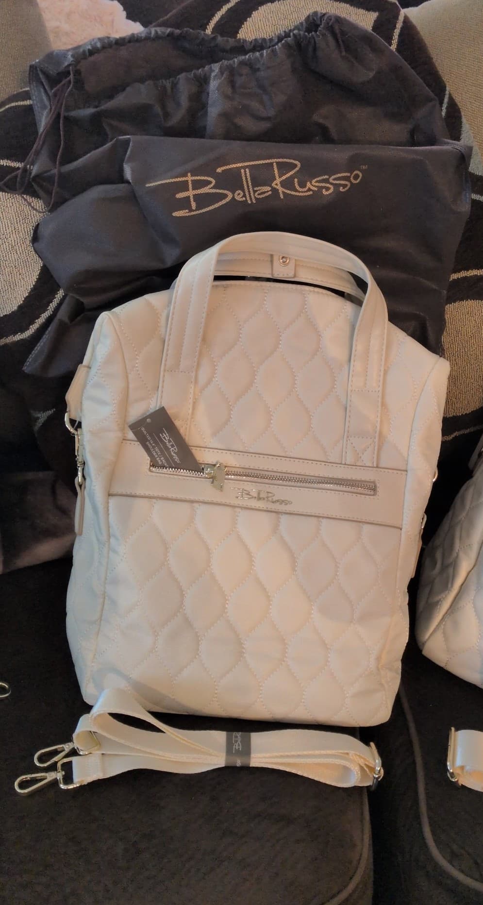 NWT Bella Russo 3-Pc Quilted Travel Set + Original Logo Dust Bags - Thumbnail 2