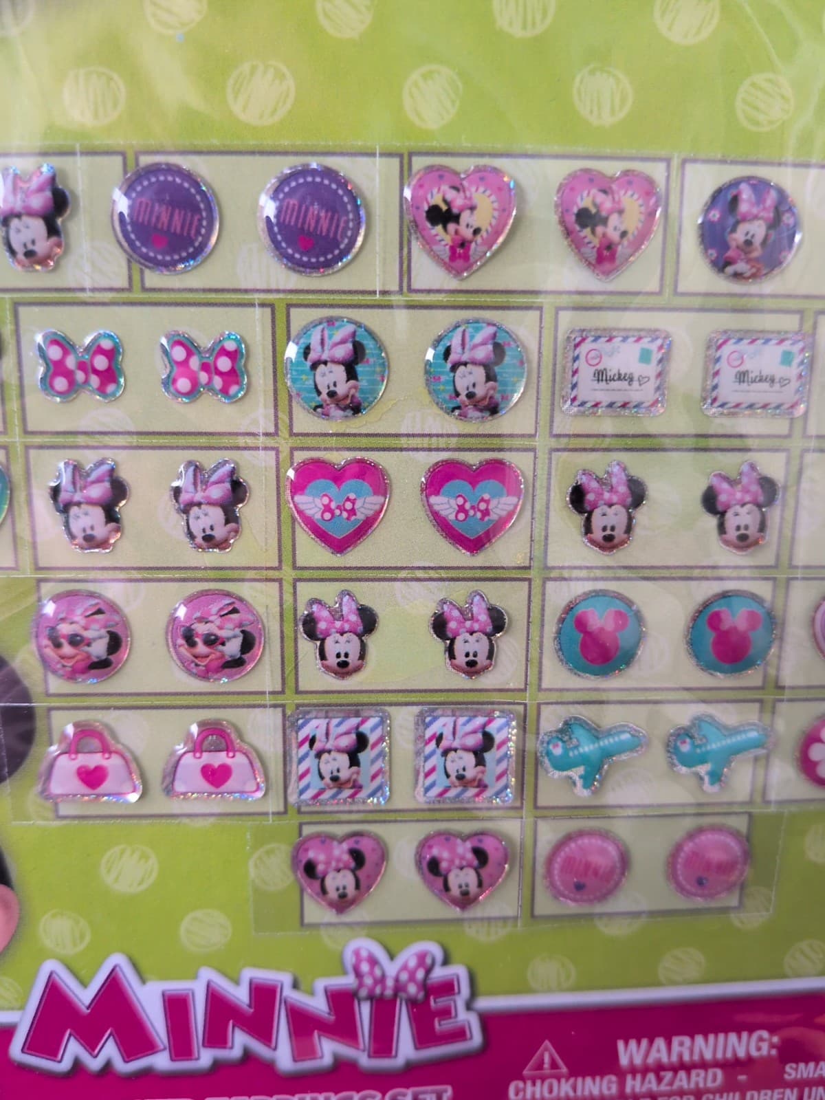 Disney Minnie Mouse Sicker Earrings 24 pair 2 packages - Thumbnail 4