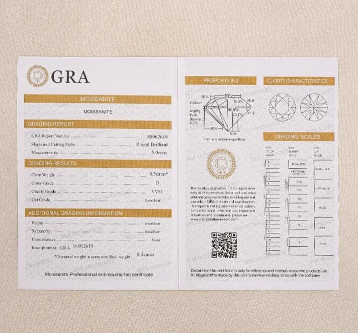 Sterling Silver Moissanite Pendant Necklace with gra certificate - Thumbnail 8