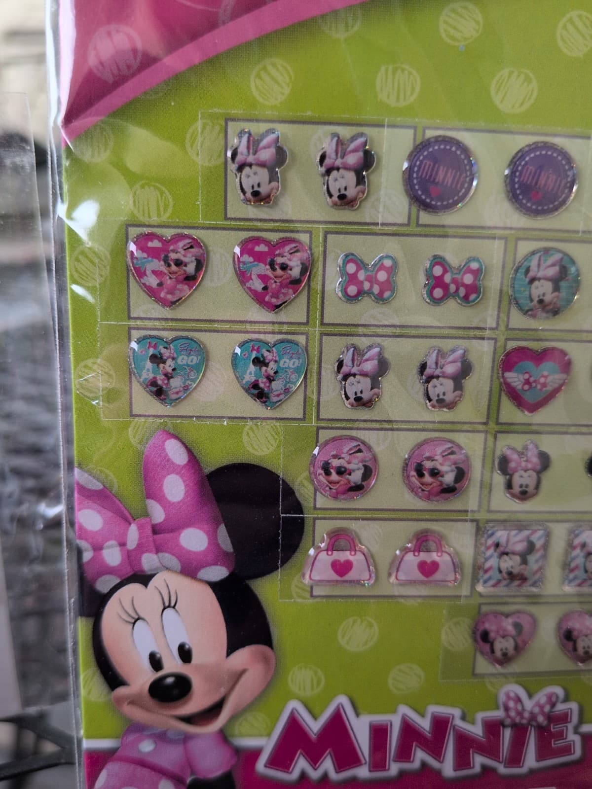 Disney Minnie Mouse Sicker Earrings 24 pair 2 packages - Thumbnail 3