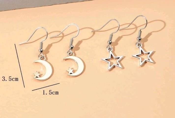 Hot Topic Silver Celestial Dangle Earrings Set - Thumbnail 4