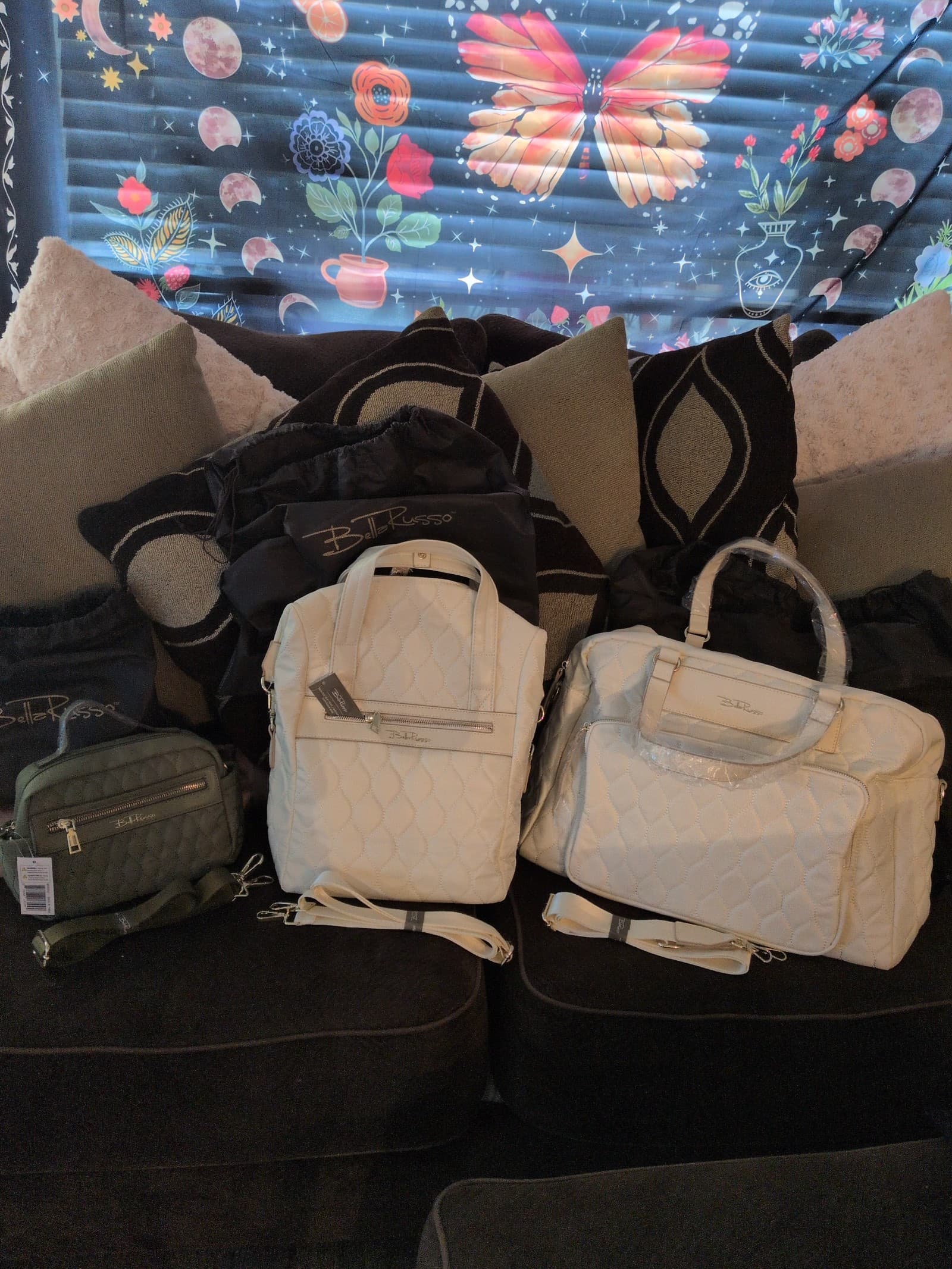 NWT Bella Russo 3-Pc Quilted Travel Set + Original Logo Dust Bags - Thumbnail 8