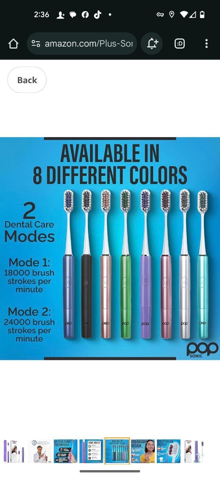 Go Plus Sonic Toothbrushes for Adults w/Electric Toothbrush Case - punchy purple - Thumbnail 5