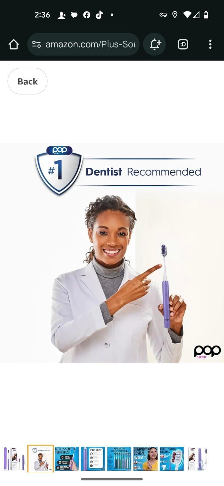 Go Plus Sonic Toothbrushes for Adults w/Electric Toothbrush Case - punchy purple - Thumbnail 2