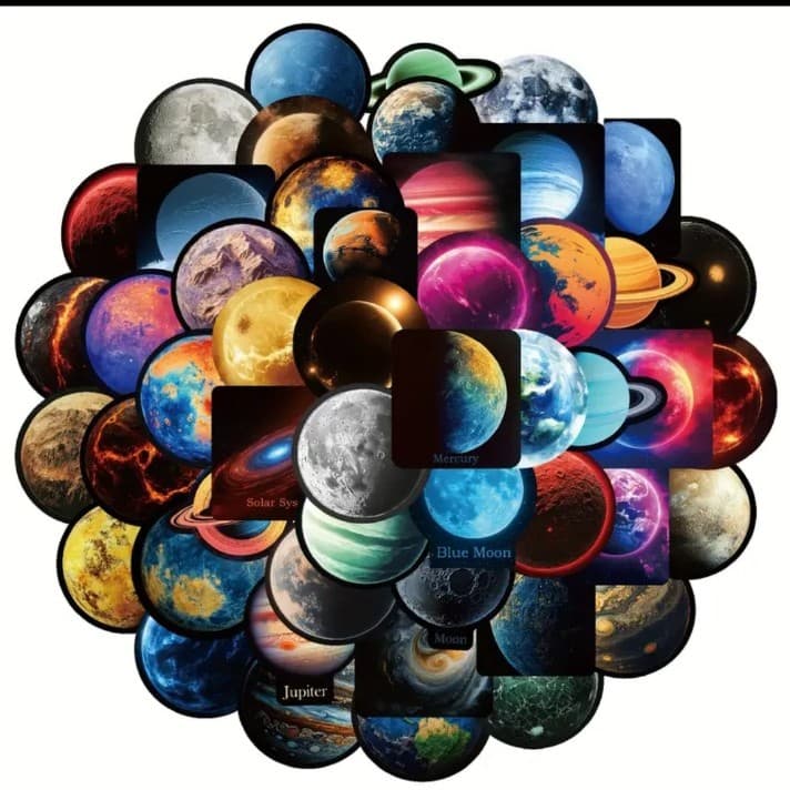 Colorful Planet Stickers Set 25 Pack - Thumbnail 2