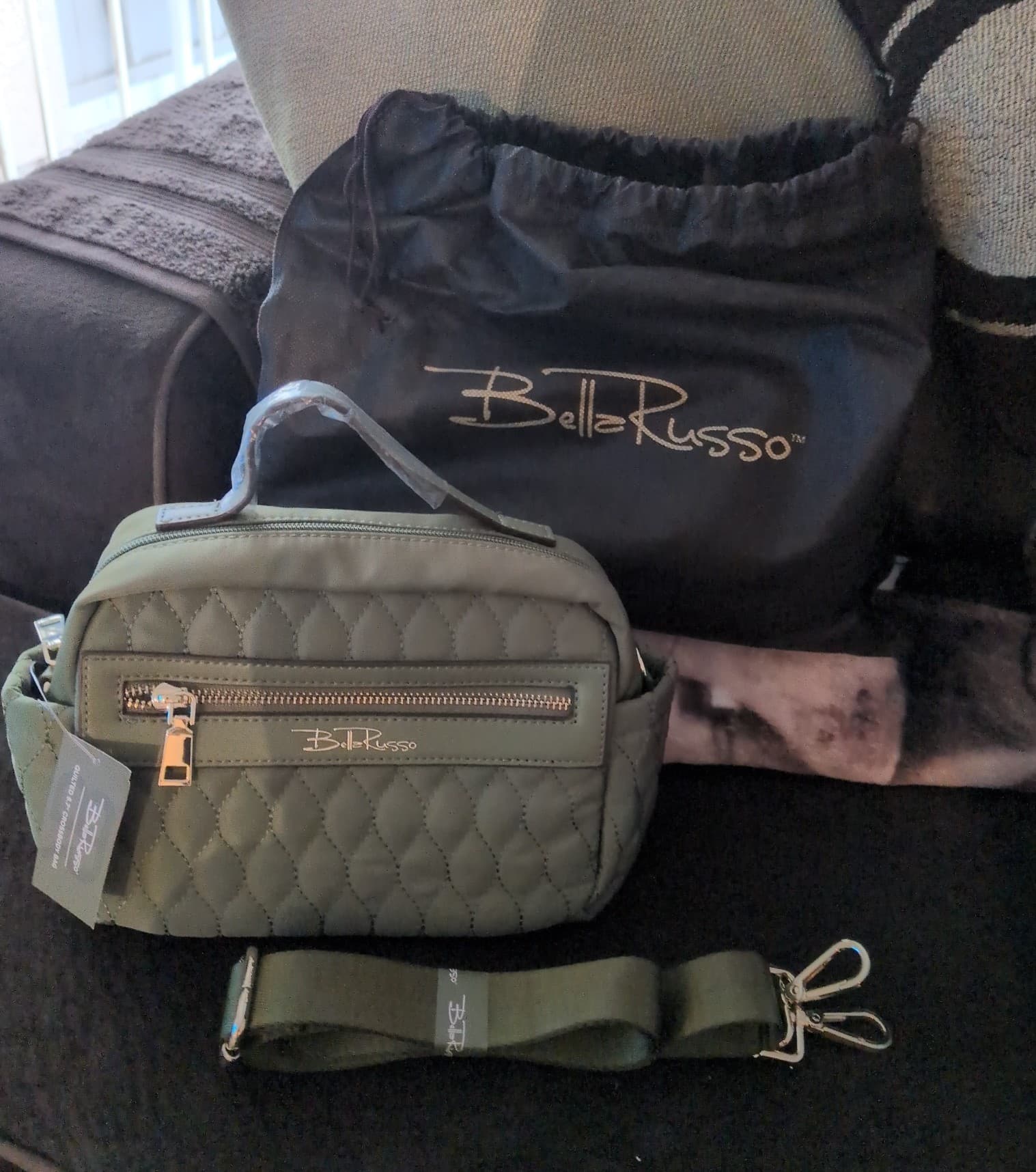 NWT Bella Russo 3-Pc Quilted Travel Set + Original Logo Dust Bags - Thumbnail 6