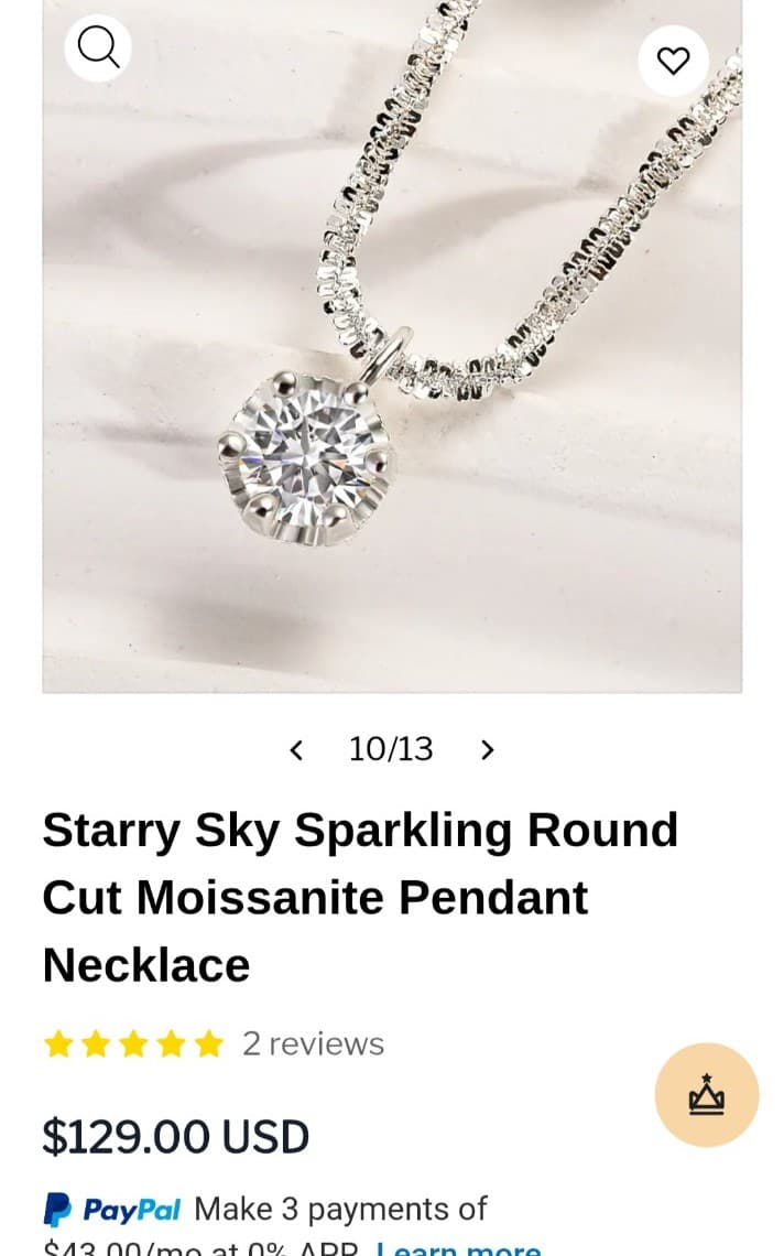 Sterling Silver Moissanite Pendant Necklace with gra certificate - Thumbnail 6