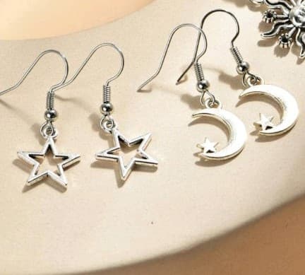 Hot Topic Silver Celestial Dangle Earrings Set - Thumbnail 3