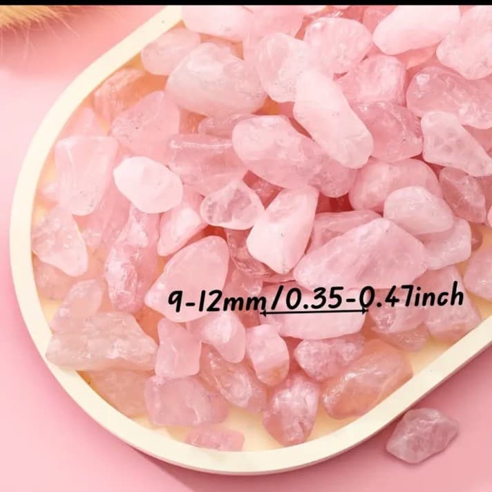 0.35-0.47inch High Quality Natural Rose Quartz Crystals Pink Gemstones - Thumbnail 4