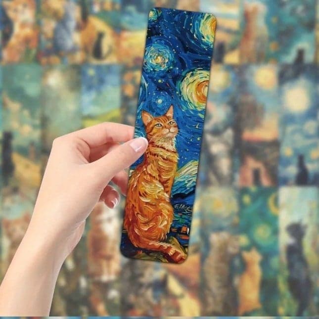Artistic Cat Bookmarks Set - Thumbnail 5