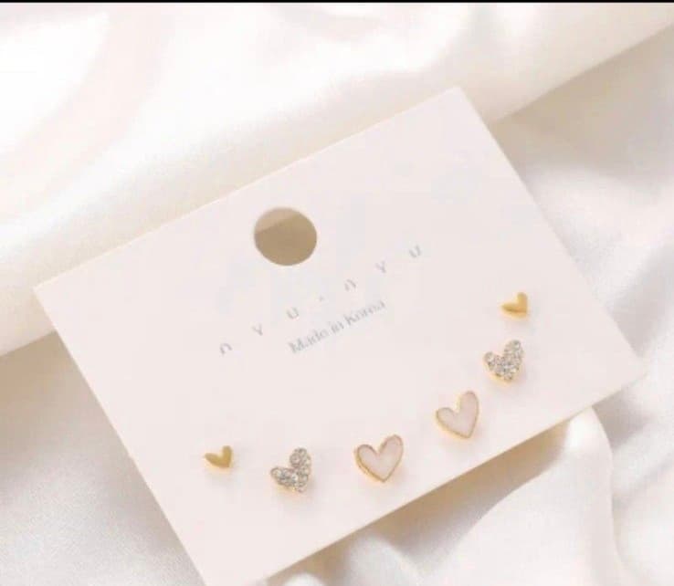 CUTE HEART EARRINGS! 3 PAIR!! - Thumbnail 2