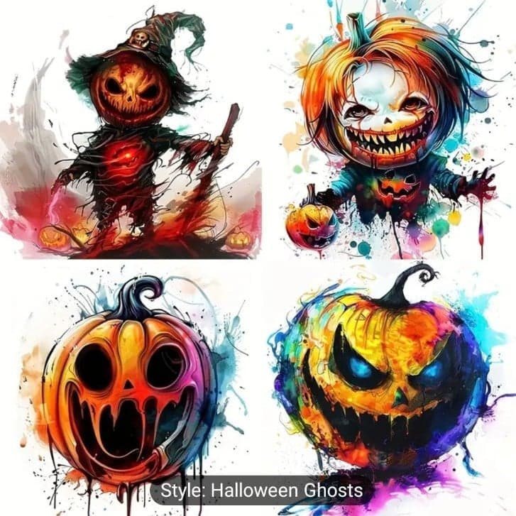 1 Pack Of Spooky Ghosts Stickers, Halloween Themed Self-Adhesive Paper 7 pack - Thumbnail 5