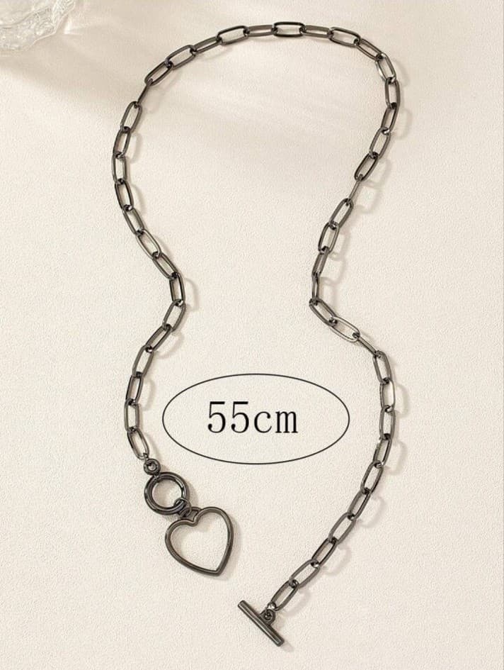 Black Heart Chain Necklace - Thumbnail 2