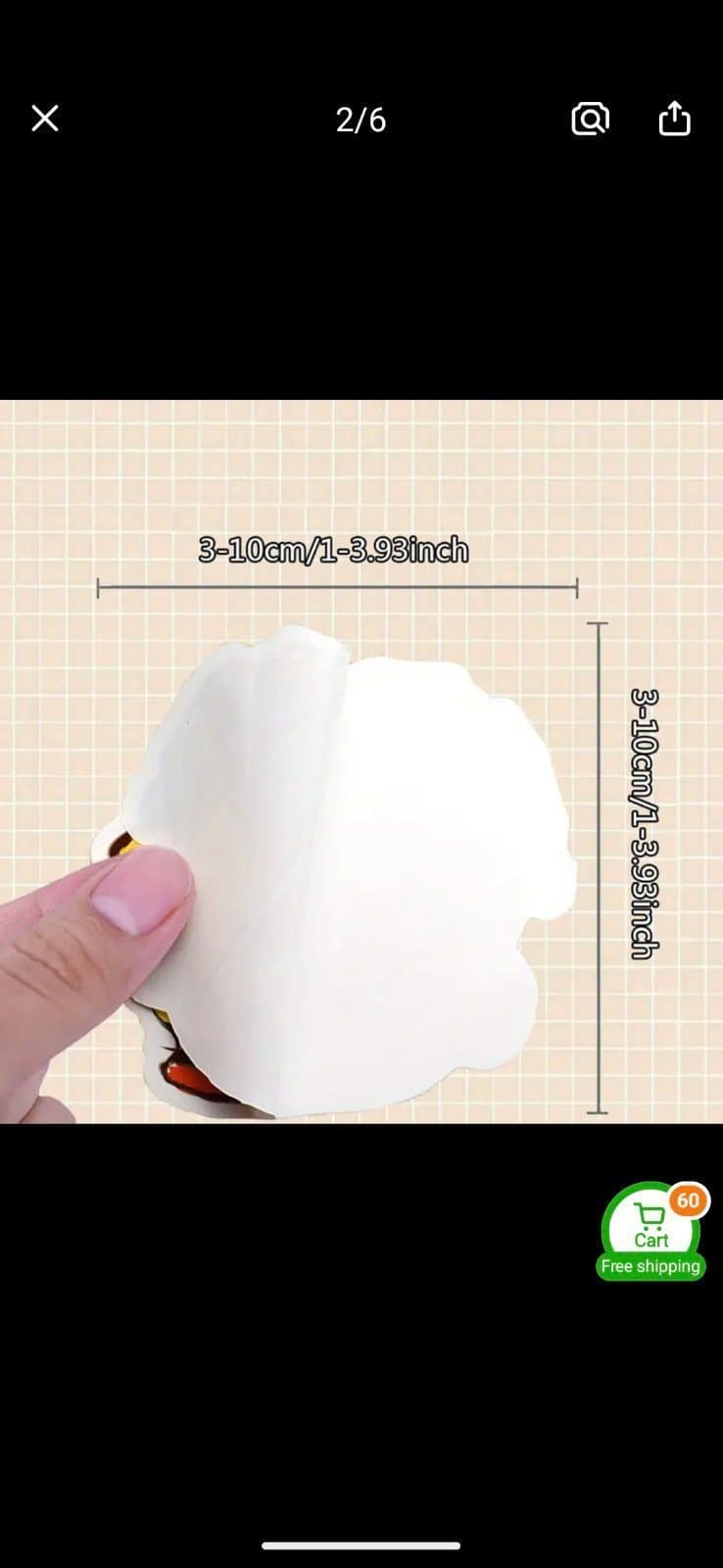 Black and White Cartoon Cat Faces with Skeletons 12 Pack Of Stickers - Thumbnail 6