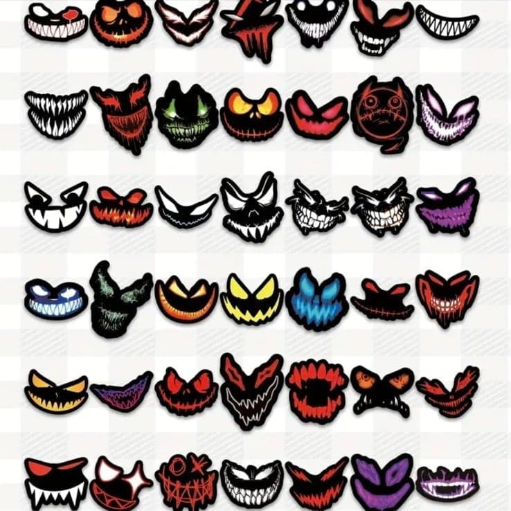 Colorful Monster Face Stickers 10 pack - Thumbnail 3