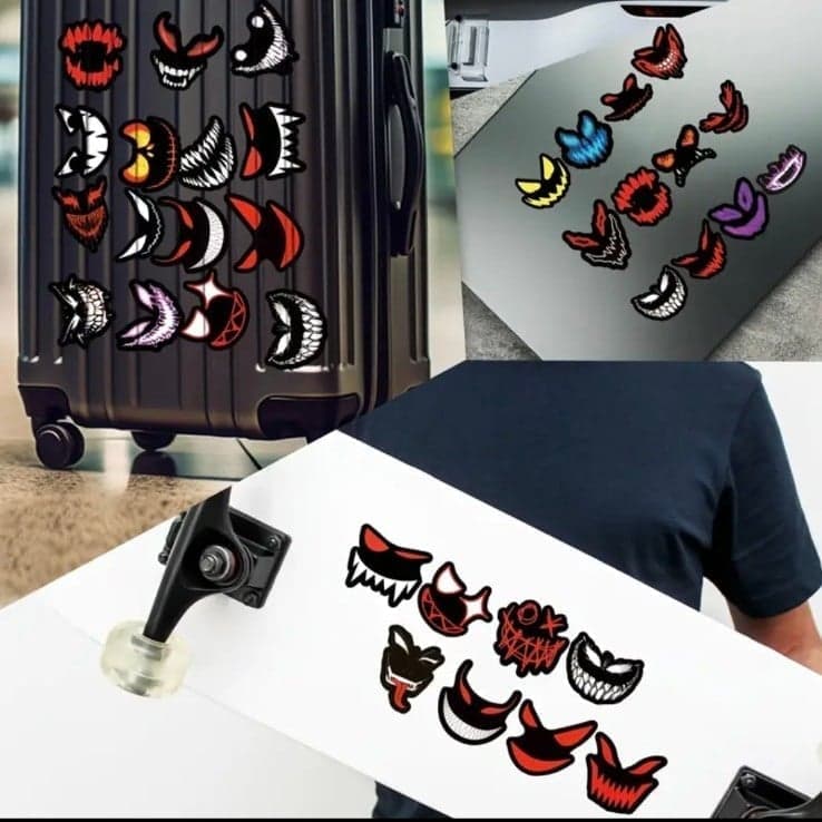 Colorful Monster Face Stickers 10 pack - Thumbnail 8