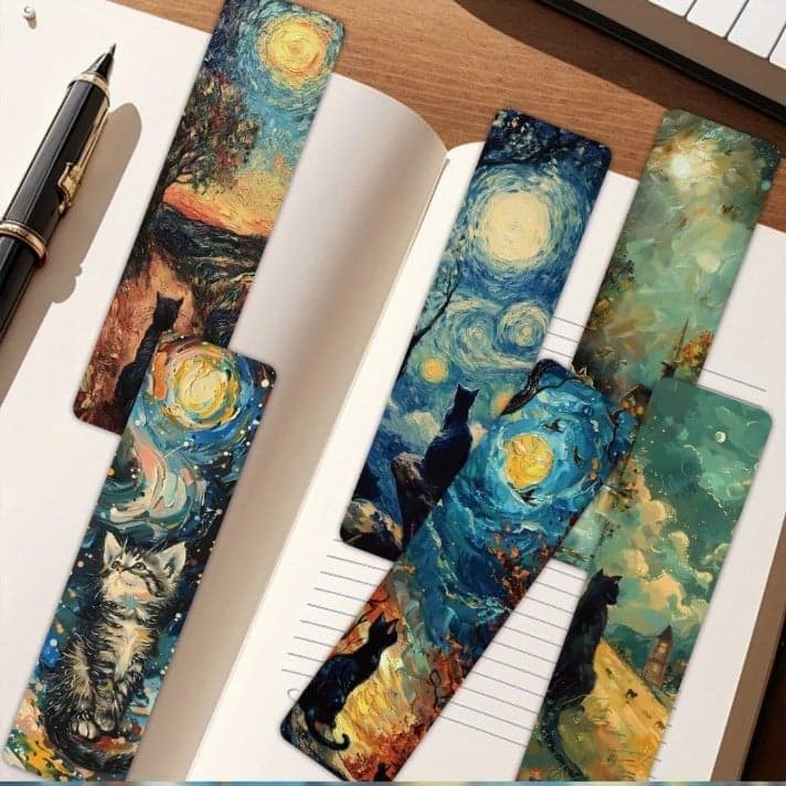 Artistic Cat Bookmarks Set - Thumbnail 4