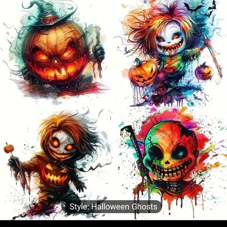 1 Pack Of Spooky Ghosts Stickers, Halloween Themed Self-Adhesive Paper 7 pack - Thumbnail 4