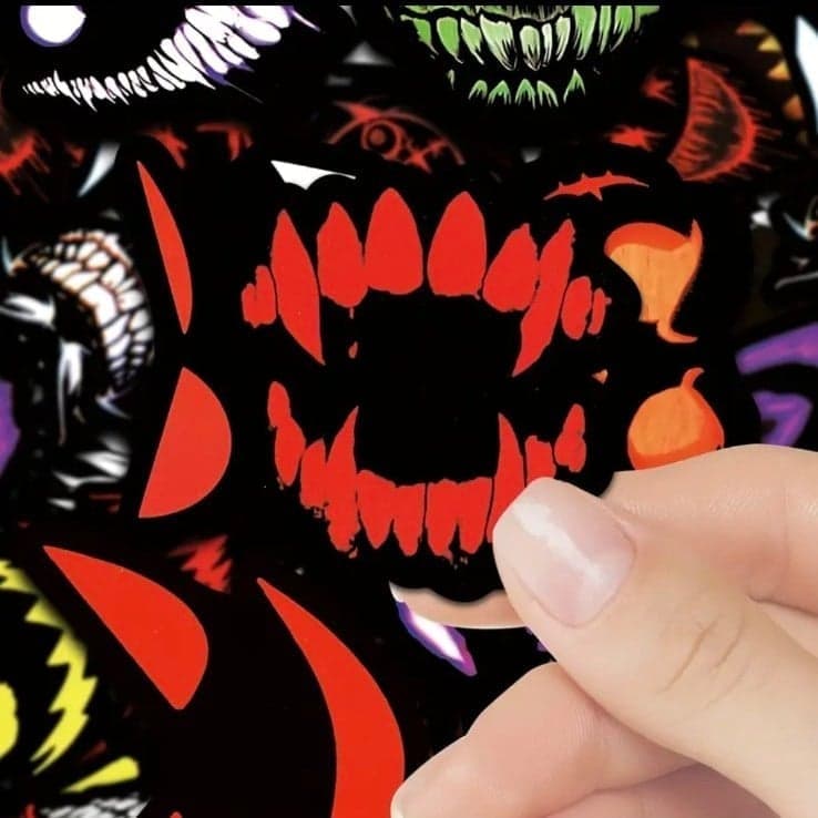 Colorful Monster Face Stickers 10 pack - Thumbnail 4