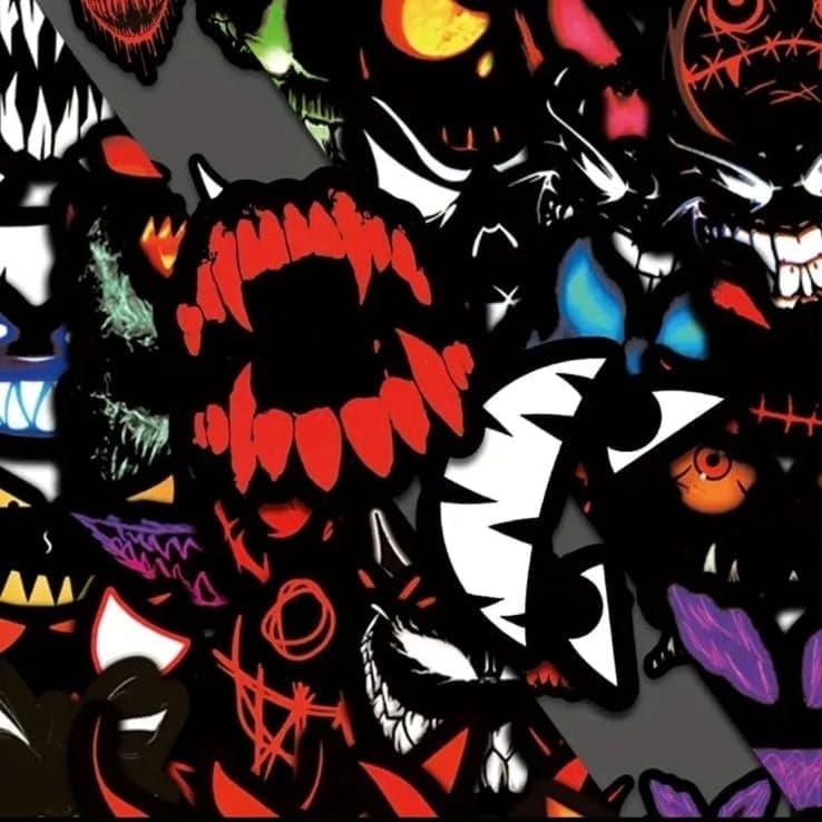 Colorful Monster Face Stickers 10 pack - Thumbnail 5