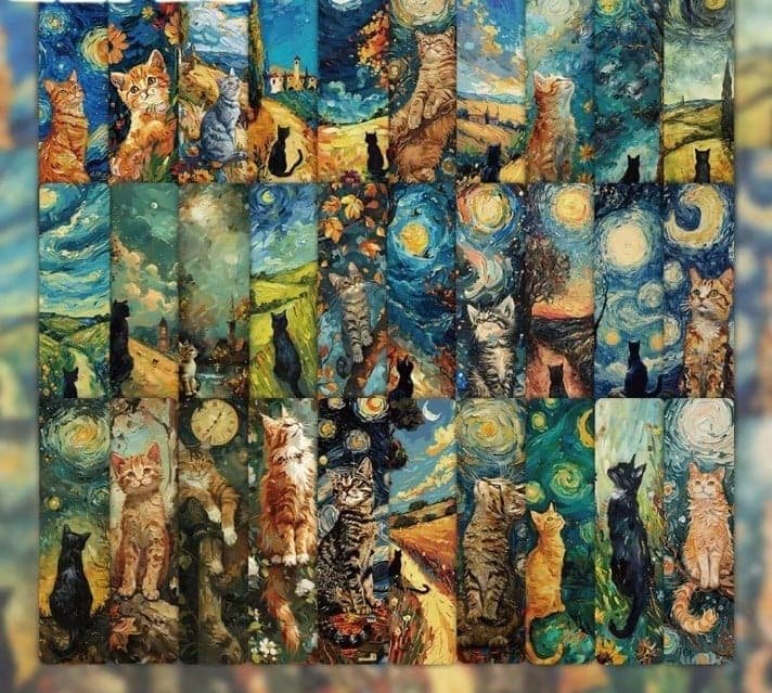 Artistic Cat Bookmarks Set - Thumbnail 8