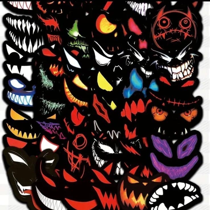 Colorful Monster Face Stickers 10 pack - Thumbnail 7