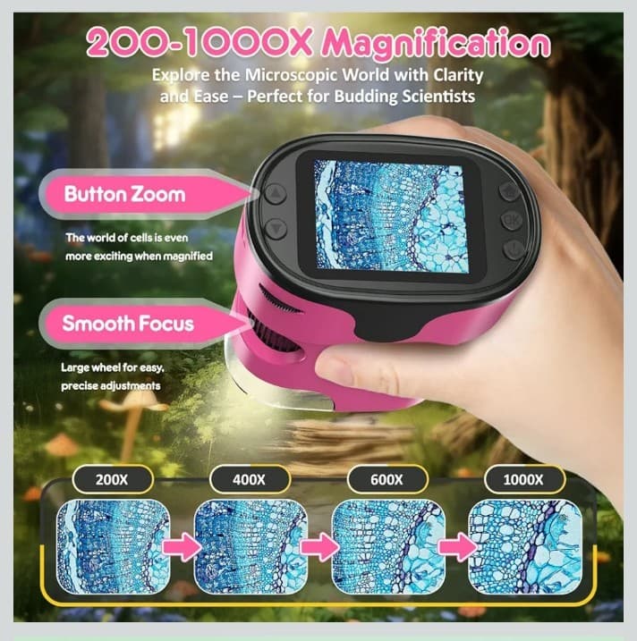 1000X Microscope 4K 2.0" Screen Rechargeable Mini Pocket Digital microscopes - Thumbnail 2