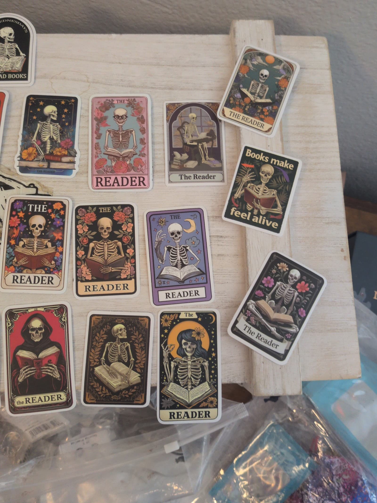 Vibrant Skeleton Tarot The Reader Cards 25 Pack Of Stickers - Thumbnail 5