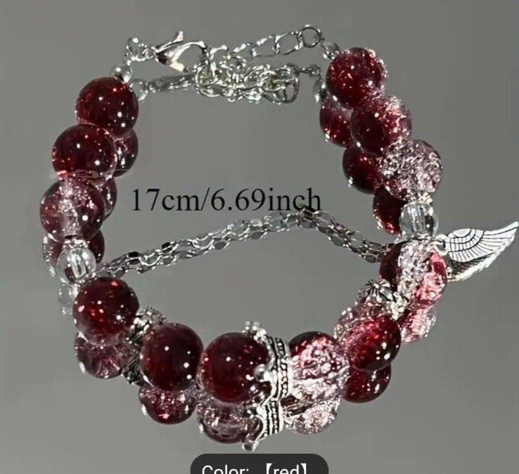 Elegant Deep Red Crown Charm Bracelet - Versatile & Stylish Women's Fashion - Thumbnail 6