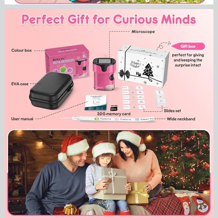 1000X Microscope 4K 2.0" Screen Rechargeable Mini Pocket Digital microscopes - Thumbnail 6