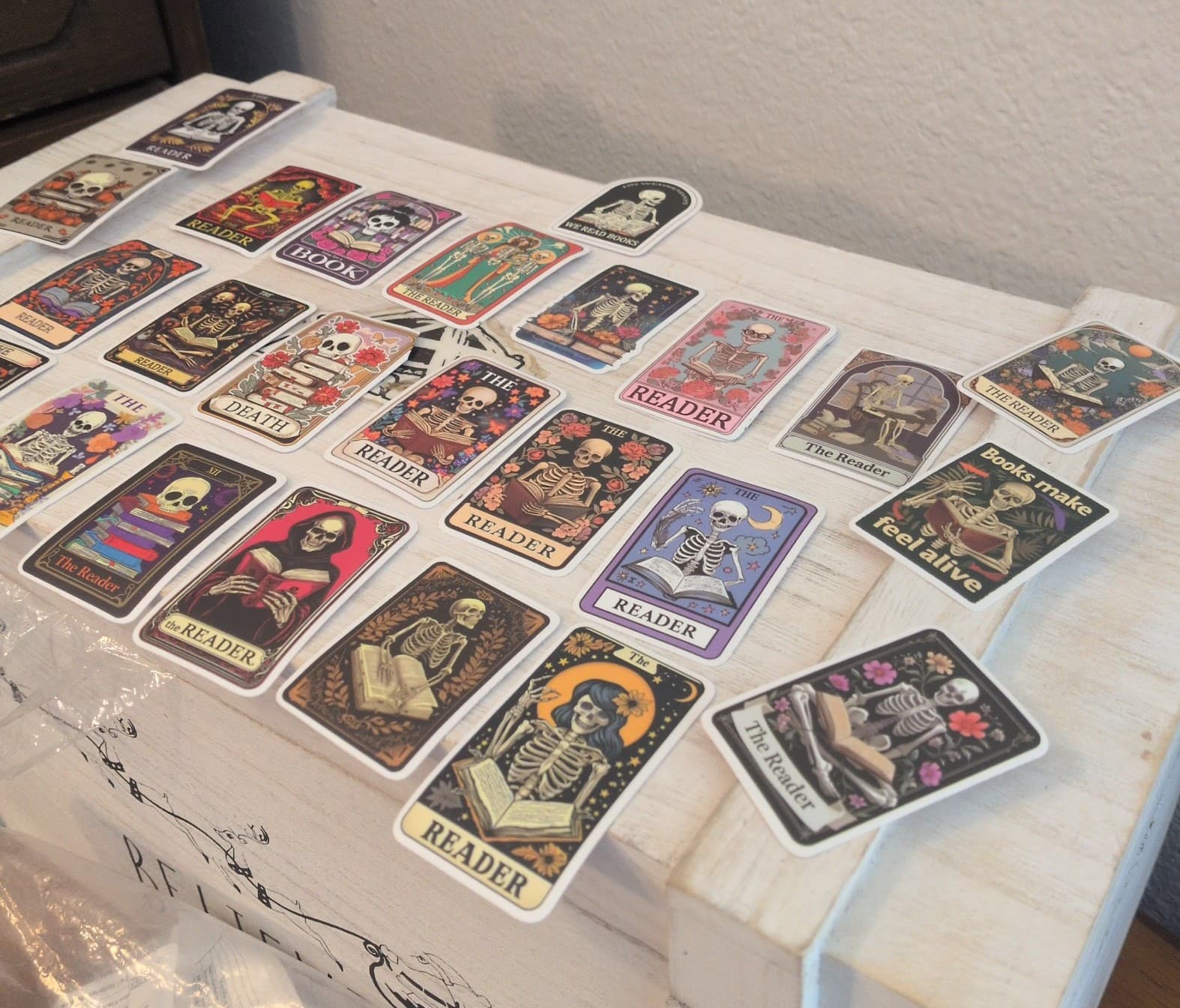 Vibrant Skeleton Tarot The Reader Cards 25 Pack Of Stickers - Thumbnail 2