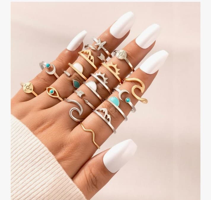✨ 18-PIECE TRENDY BOHO STATEMENT RING SET - NEW! ✨ - Thumbnail 3