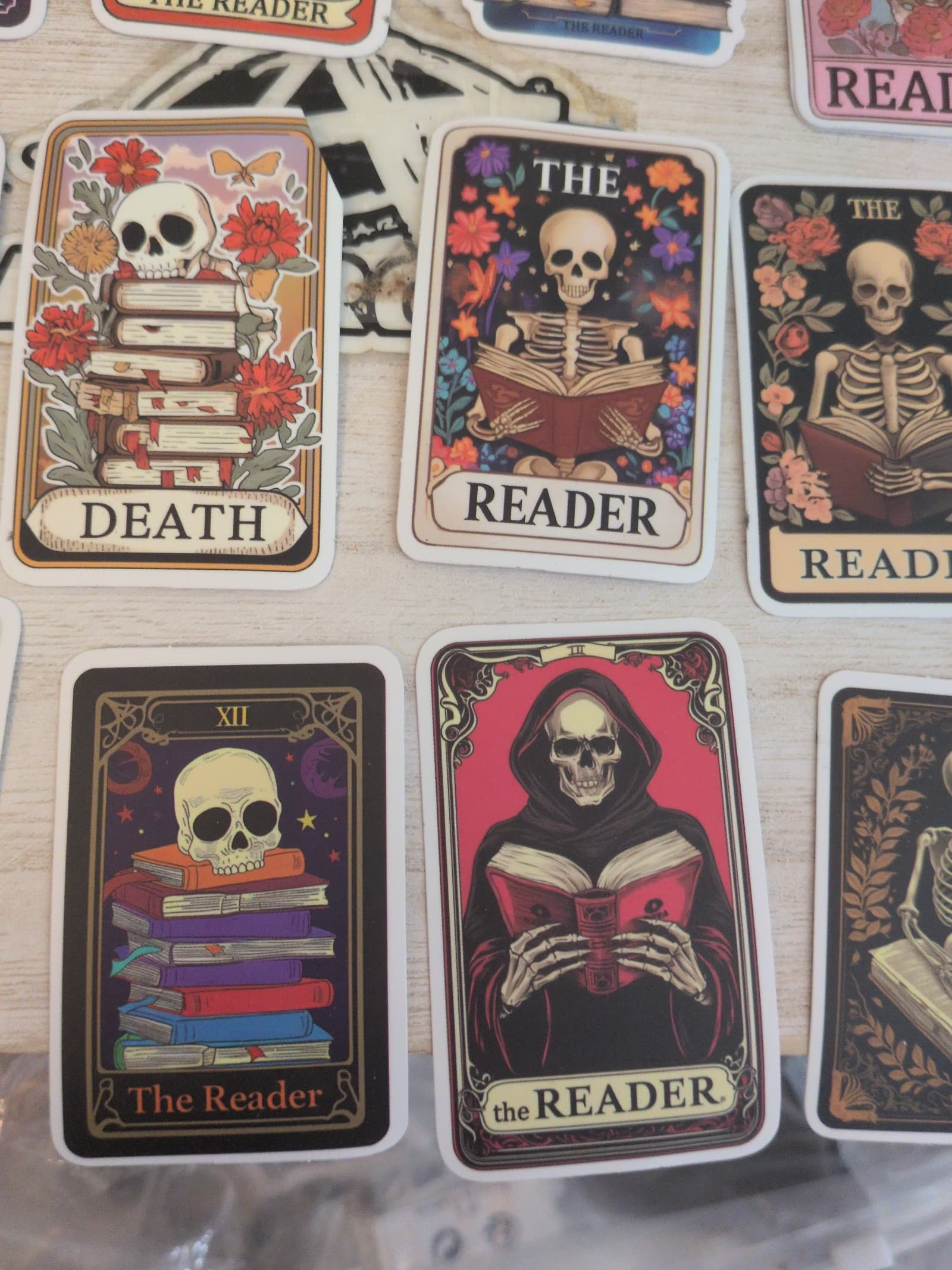 Vibrant Skeleton Tarot The Reader Cards 25 Pack Of Stickers - Thumbnail 9