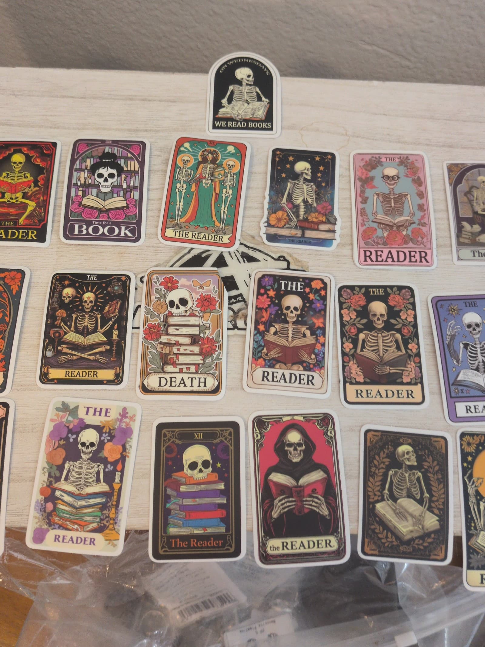 Vibrant Skeleton Tarot The Reader Cards 25 Pack Of Stickers - Thumbnail 3