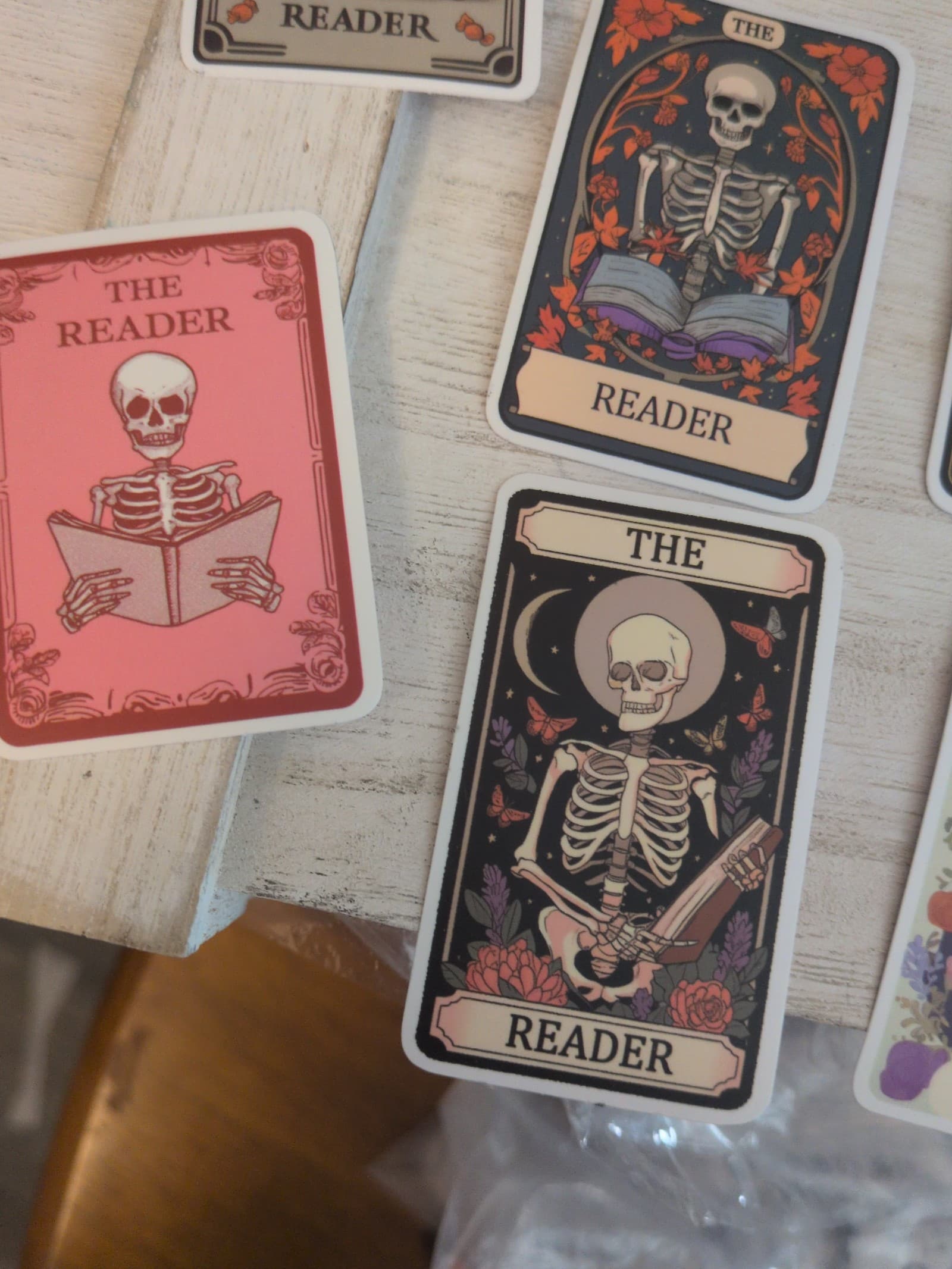 Vibrant Skeleton Tarot The Reader Cards 25 Pack Of Stickers - Thumbnail 6