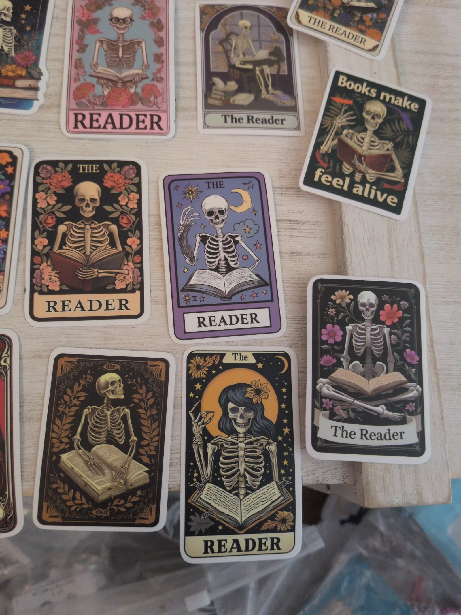 Vibrant Skeleton Tarot The Reader Cards 25 Pack Of Stickers - Thumbnail 10