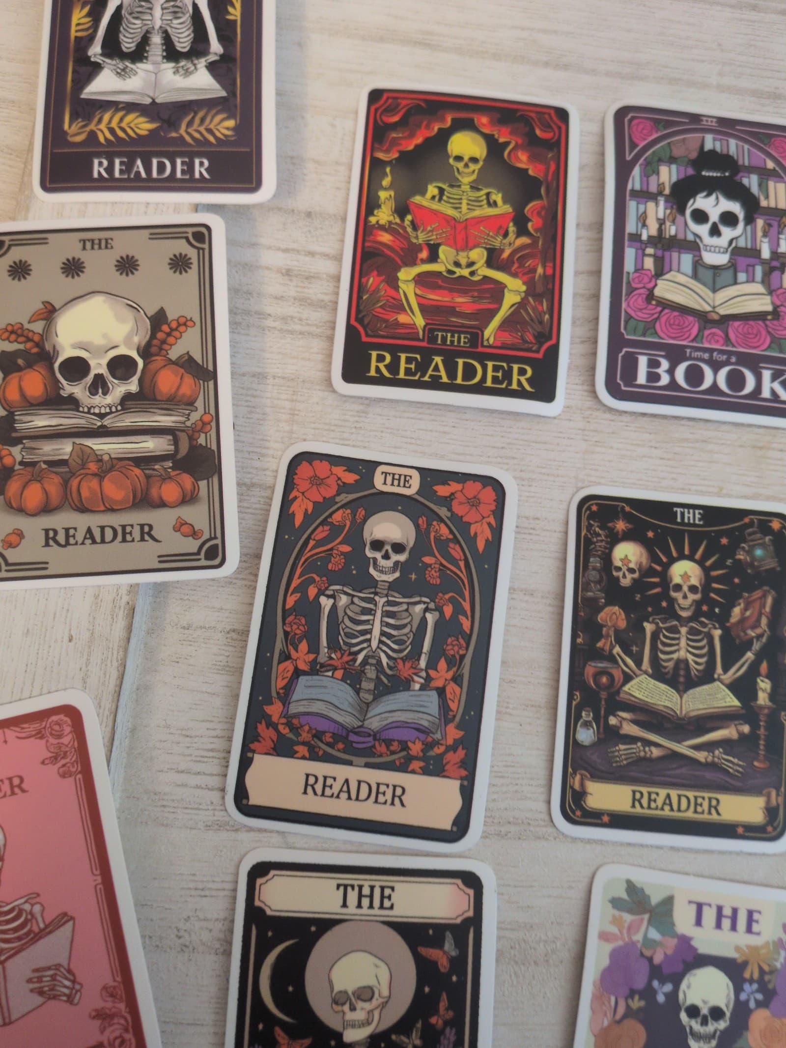 Vibrant Skeleton Tarot The Reader Cards 25 Pack Of Stickers - Thumbnail 7