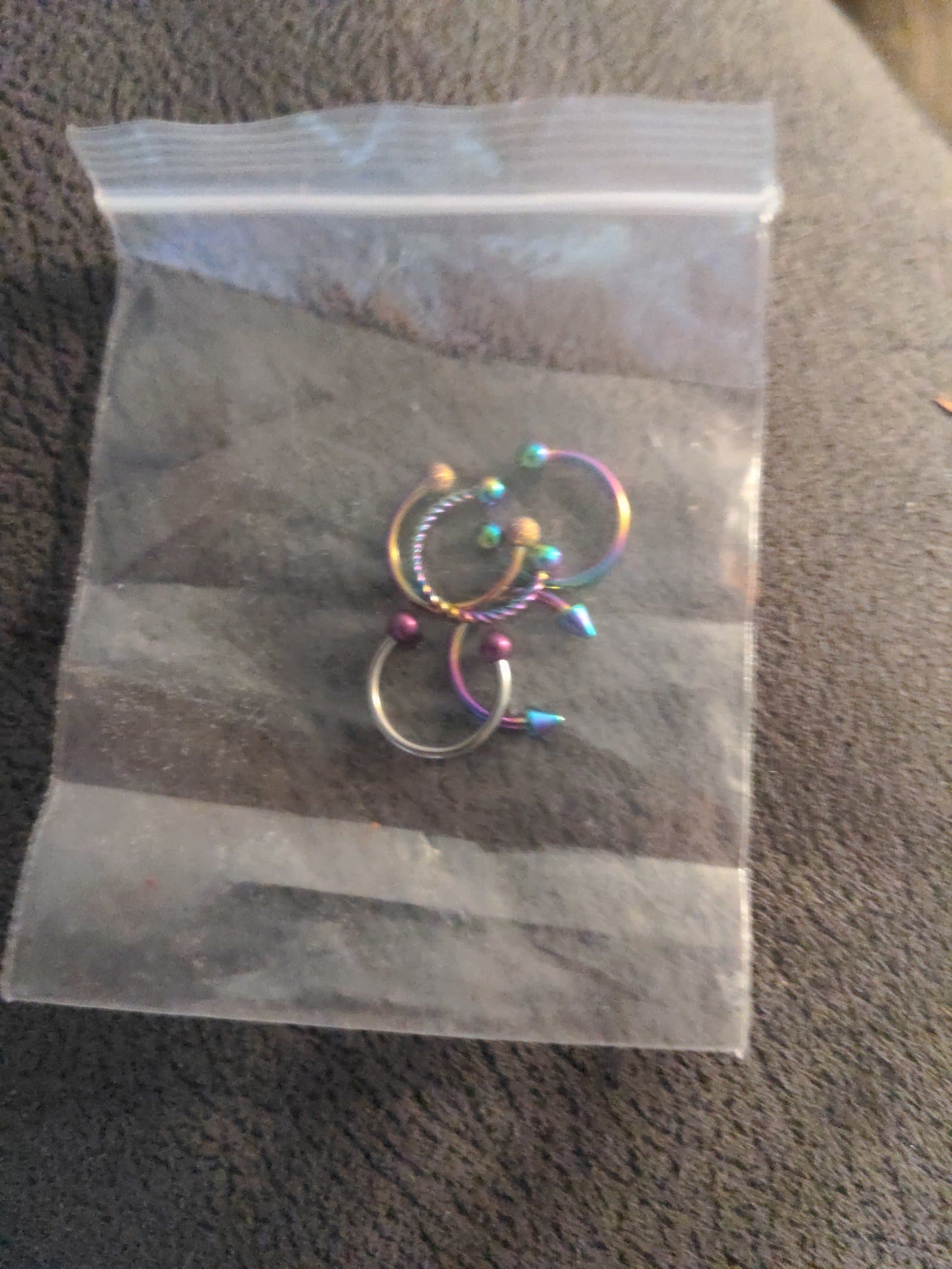 5 Multi colored septum rings jewelry - Image 1